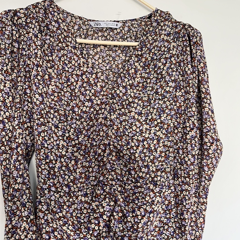 Zara Floral Ruched Dress